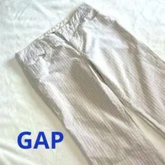 GAP カジュアルコットンパンツ ベージュ ストライプ 6 レディース