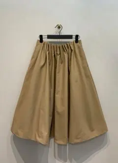 コットンフレアスカート ベージュ Mサイズ／Aライン シンプル上品