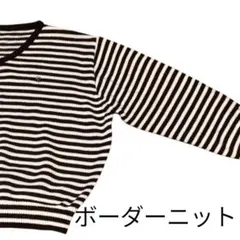 ボーダー柄 Vネックニット 長袖