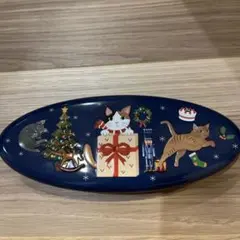 KALDI クリスマス ネコオーバル缶