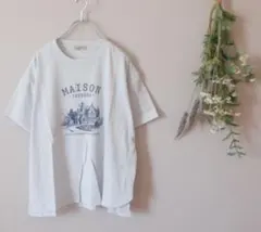 サマンサモスモス　建物プリントＴシャツ　サックスのサムネイル