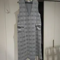チェック柄 ノースリーブ ワンピース　M