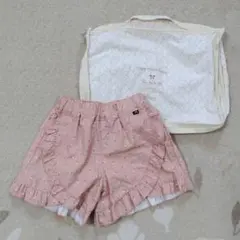 【未使用】フリル付きピンクハーフパンツ/110サイズ/ピンク/花柄