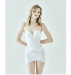 【美品】D75 ブライダルインナー　ロングラインブラシンプル