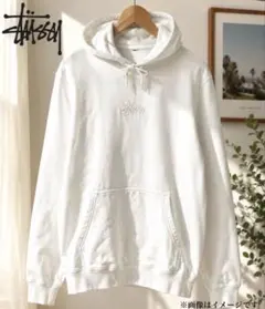 Stussy ストゥーシー 白 フーディ パーカー Lサイズのサムネイル