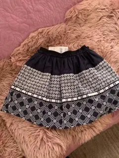 TOCCA　110　刺繍　リボン スカート ネイビーのサムネイル