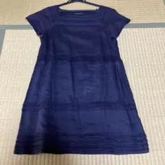 トゥモローランド　麻チュニック　紺色のサムネイル