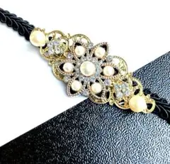 わ*た様 帯留め　帯留　パール　アンティーク　大正浪漫　モダン　大人可愛い　帯締