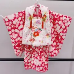 七五三 3歳 女の子 アンティーク　着物 被布 セット　正絹　レトロ　大正ロマン 七五三 3歳 女の子 アンティーク 着物 被布 セット 正絹 レトロ