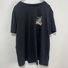 シーイン 花柄 スカル Tシャツ クルーネック 半袖 0XL 黒 綿混