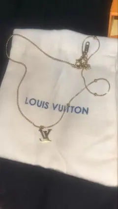 LOUIS VUITTON LV標誌吊墜項鍊