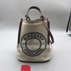 訳アリ 本物 バーバリー ペギーバケット ショルダーバッグ 鞄 円形ロゴ 