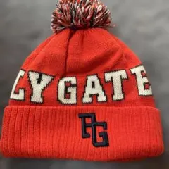 美品　パーリーゲイツエンジ ポンポン付きニット帽