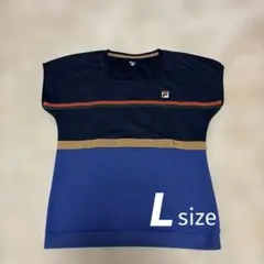 FILA フィラ テニスウェア Tシャツ ネイビー×ブルー Lサイズ