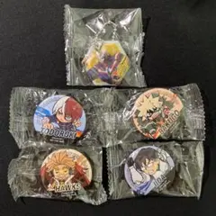 ヒロアカ×くら寿司　缶バッチ　オールマイト　轟焦凍　爆豪勝己　ホークス　飯田天哉