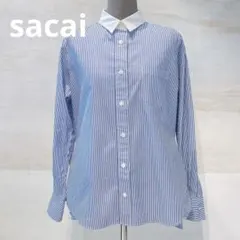 サカイ ストライプ長袖シャツ ブルー×ホワイトのサムネイル
