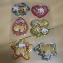 【平成レトロ】キャラクターシール シャカシャカシール　ビーズ　アニマル