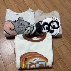 トレーナー 3点セット（トムとジェリー、101わんちゃん、ぱんどろぼう)