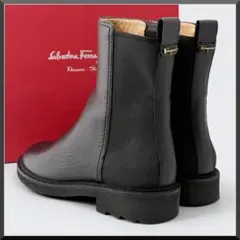 定価17万【極美品】フェラガモ サイドゴアブーツ　バックロゴ 背面ロゴ 24㎝