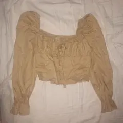 お値下げ中✿パフスリーブ スクエアネック ブラウス ベージュ