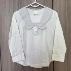 【新品・タグ付き】コトリ　長袖Tシャツ　白　襟つき