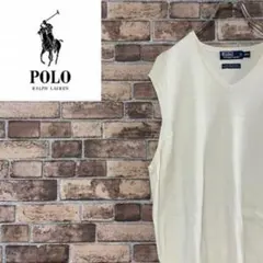 ポロバイラルフローレン　ベスト　コットン　オフホワイト　2XL ビッグサイズ
