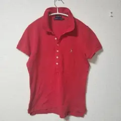 【新品】RALPH LAUREN レディース 赤半袖ポロシャツ スキニーフィット ラルフローレン スキニーフィット ポロシャツ レッド Sサイズ 美