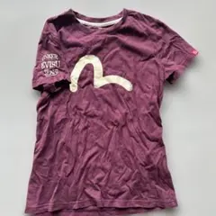 n*a様 EVISU エヴィス カモメ ロゴ Tシャツ ボルドー 袖プリントのサムネイル