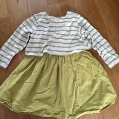 ボーダー長袖ワンピース　100