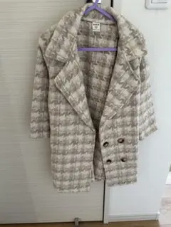 SHEIN ベージュ チェック柄 コート 4Y