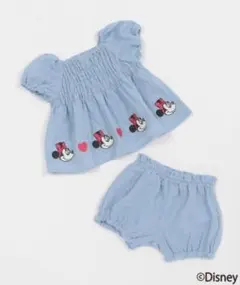 petit main プティマイン ミニーマウス セットアップ ギンガムチェック