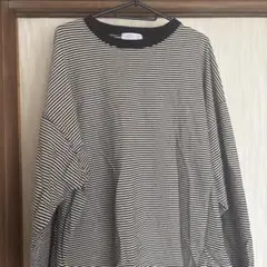 ストライプ 長袖 ボートネック トップス