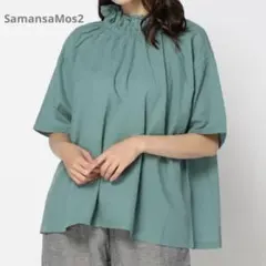 SamansaMos2 サマンサモスモス　ガーゼ衿フリルブラウストップス シャツ