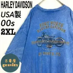 【USA製】ハーレーダビッドソン☆tシャツ　バイク　デカロゴ　00s