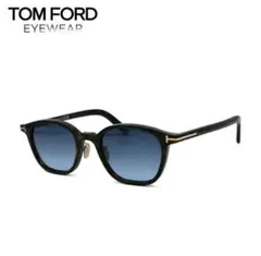TOM FORD ブラックサングラス ダークブルーレンズ TOM FORD (トムフォード) Tライン ブルーレンズ ウェリントン