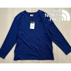 新品 ノースフェイス 韓国 ロンT 長袖 ブルー XL 日本未発売 正規品 厚地