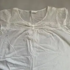ホワイト 半袖 レース 使いトップス