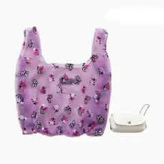 ANNA SUI アナスイ チュールエコバッグ パープル 紫　小花柄　刺繍のサムネイル