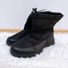 メンズ ブーツ 内ボア サイドジップ 黒 【28~29cm】 冬 スノーブーツ