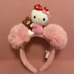 ユニバーサルスタジオジャパン ハローキティカチューシャ ピンク ポンポン