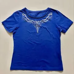 ✨美品✨TRUNK HIROKO KOSHINO装飾付き青色半袖Tカットソーのサムネイル