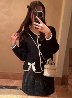 GRL ハイウエストツイードタイトミニスカート (アイボリー) sizeL