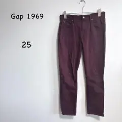 ギャップ 1969 ガールフレンド デニム 25 ボルドー ストレッチパンツ