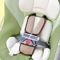 【2点セット】チャイルドシート ベルトカバー 股ベルトカバー ドットベージュ