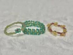 【イエベさんにお薦め】ビーズリング3点セット