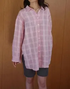 maddie Vintage sheerpinkoversizedshirtのサムネイル