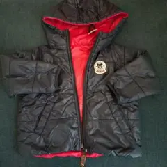 DOUBLE.B フード付きアウター ブラック/レッド