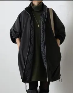 BEARDSLEY 中綿BIGポンチョコート ブラック 　¥35200 正規品