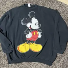 90s ミッキーマウス ヴィンテージスウェット USA製 ミッキー ブラック
