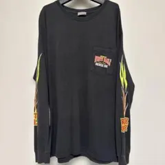 古着BIKE WEEKフレイムスファイヤーブラックヘインズロンTポケTハーレー